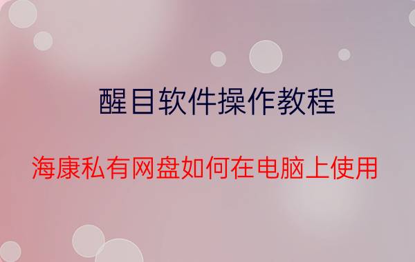 醒目软件操作教程 海康私有网盘如何在电脑上使用？